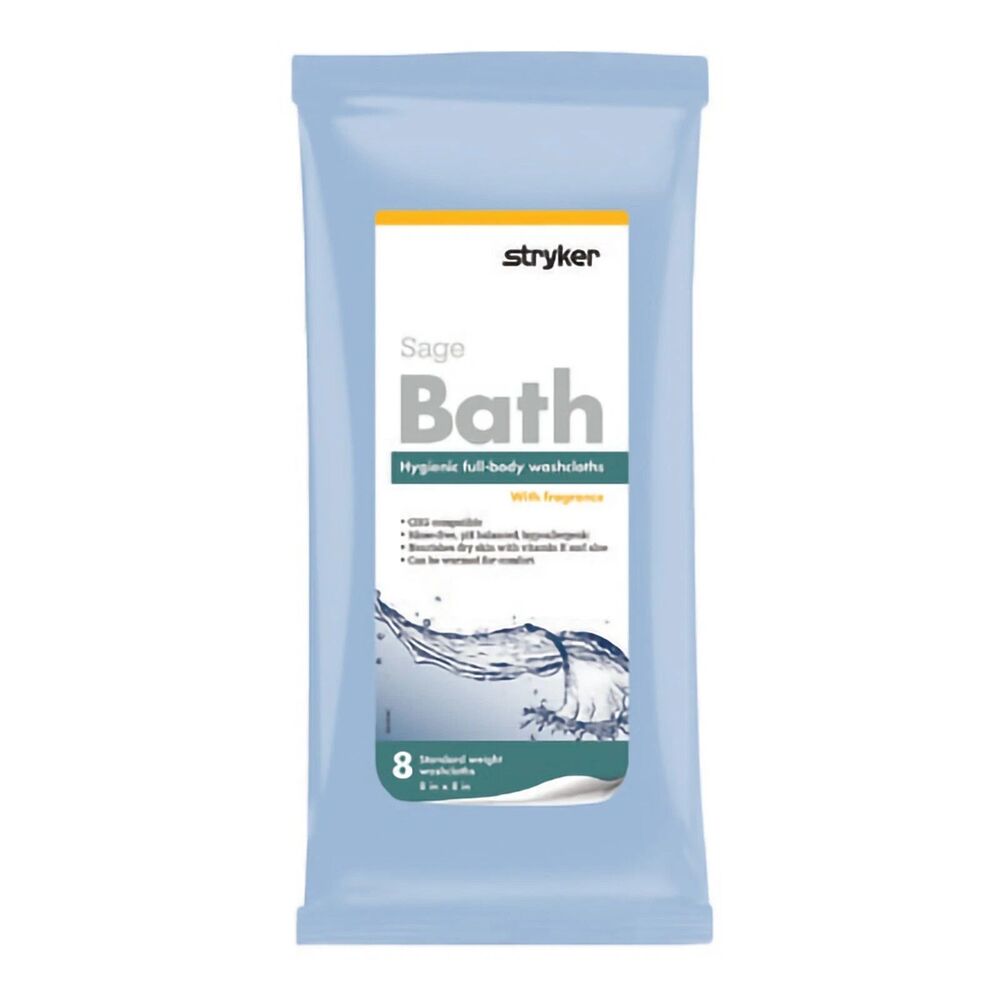 4 PACKS! Sage Comfort Bath Wipe Soft Pack 8 Per Pack Cleansing Cloth Sage Scent